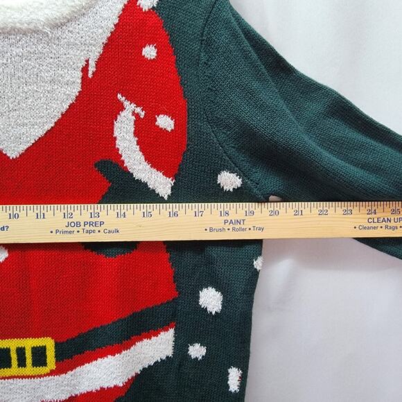 Ugly Christmas Sweater SMALL Merry Christmas Poof New York Santa Clause Contest - Picture 9 of 10